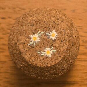 Brand New Hand Crafted Magnet Created from Champagne Cork Featuring Flowers